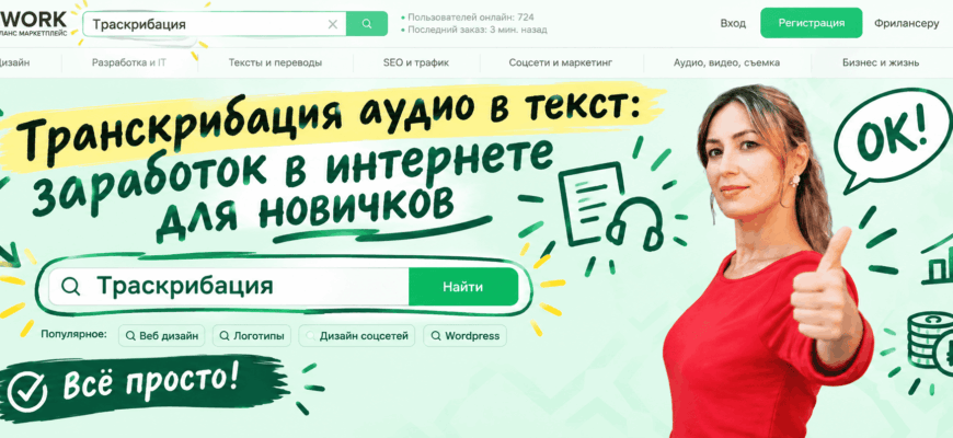 Транскрибация аудио в текст заработок в интернете для новичков